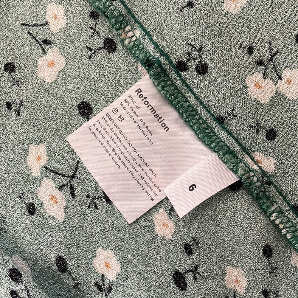 ❌Sold❌Reformation green floral midi slip dress size 6 - Picture 17 of 17
